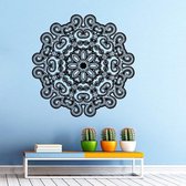 3D Sticker Decoratie 56x56cm Pinturas Murais Yoga Wall Decal Bedroom Yoga Mandala Menhdi Flower Pattern Ornament Om Indian Living Room Wall Sticker - Gray