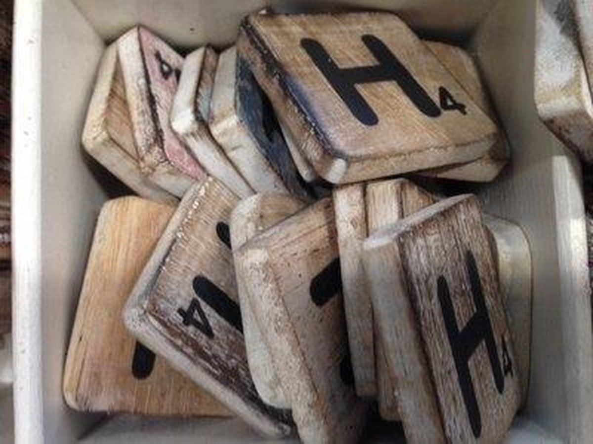 houten letters & tekens Scrabble Letter H
