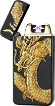 Superlit Plasma Aansteker – Luxe Design Aansteker Elektrisch – Oplaadbare USB Double-Arc Lighter - Glorious Gold Dragon