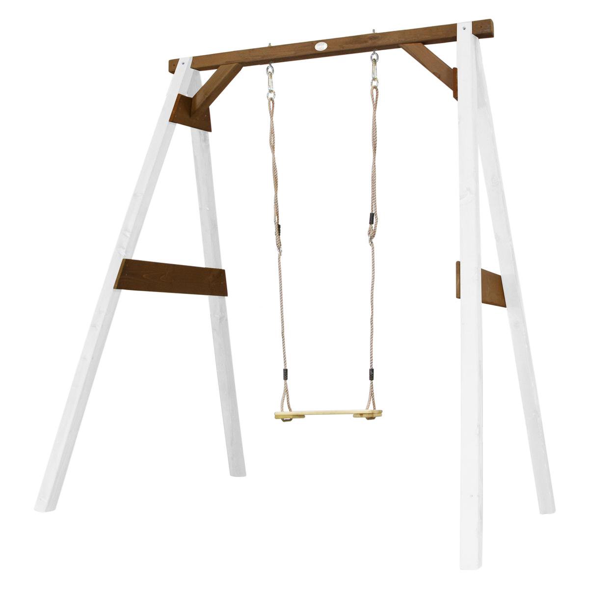 AXI Enkele Houten Schommel in Wit/Bruin - FSC hout - Vrijstaande schommelset voor kinderen met houten schommelzitje - Schommelset voor kinderen - 10 jaar Garantie! — afbeelding 2