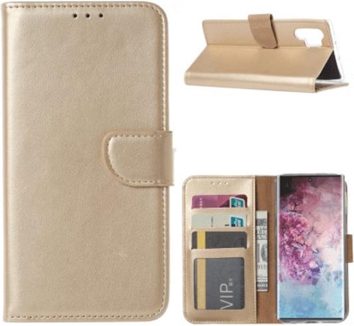 FONU Boekmodel Hoesje Samsung Galaxy Note 10 Plus - Goud