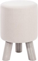 J-Line - Poef - Rond - 3poot - Beige - 30 cm x 30 cm x 44 cm