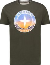 Haze&Finn T-shirt Ronde Hals Army Groen (MA13-0003 - ArmyGreen-LightBlue)