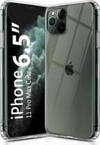 DrPhone iOS Smartphone 11 PRO MAX TPU Siliconen Schokbestendig Hoesje met Bumperafdekking – Transparant