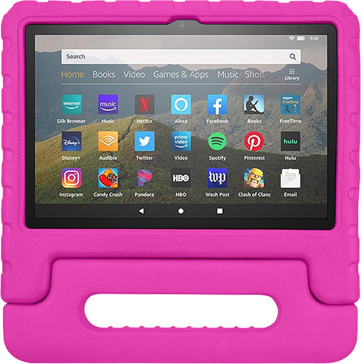 Rixus - iPad Mini Kinderhoes - Rose - Tablethoes - Geschikt voor iPad Mini 1, 2, 3, 4, 5 - Schokbestendig - Lichtgewicht - Gemakkelijke grip