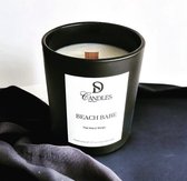 Geurkaars Beach Babe - 10 oz - Handgemaakte Geurkaars - Woodwick Geurkaars Candle Jar | Brandtijd: 50-60 uur