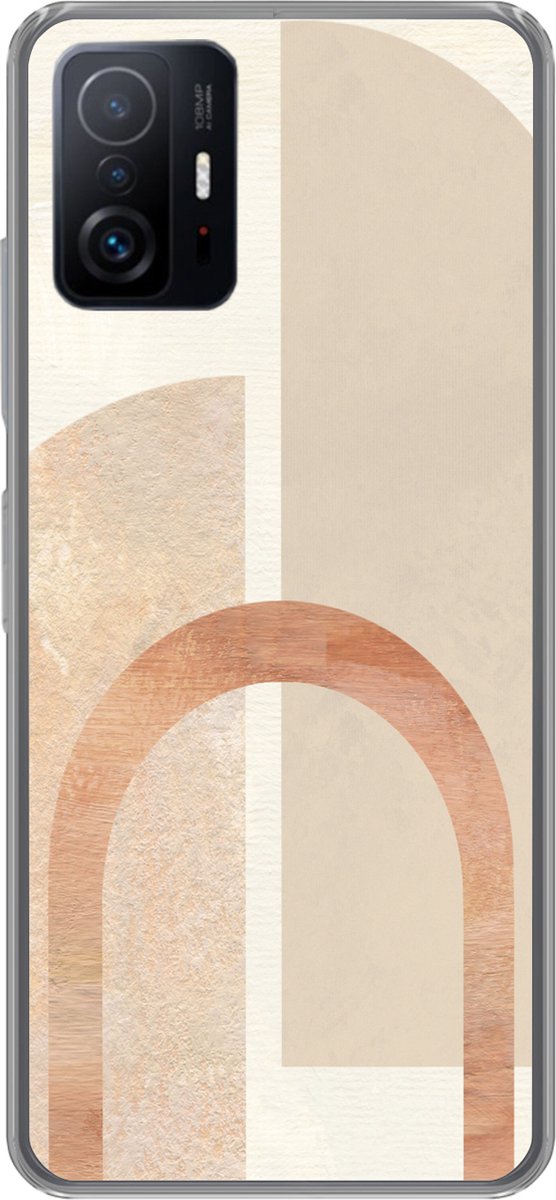 Telefoonhoesje Geschikt voor Xiaomi 11T Pro hoesje - Marmer print - Patroon - Roze - Siliconen Telefoonhoesje Telefoonhoesje