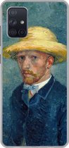 Geschikt voor Samsung Galaxy A51 5G hoesje - Zelfportret met hoed - Vincent van Gogh - Siliconen Telefoonhoesje