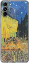 Geschikt voor Samsung Galaxy S21 Plus hoesje - Caféterras bij nacht - Vincent van Gogh - Siliconen Telefoonhoesje