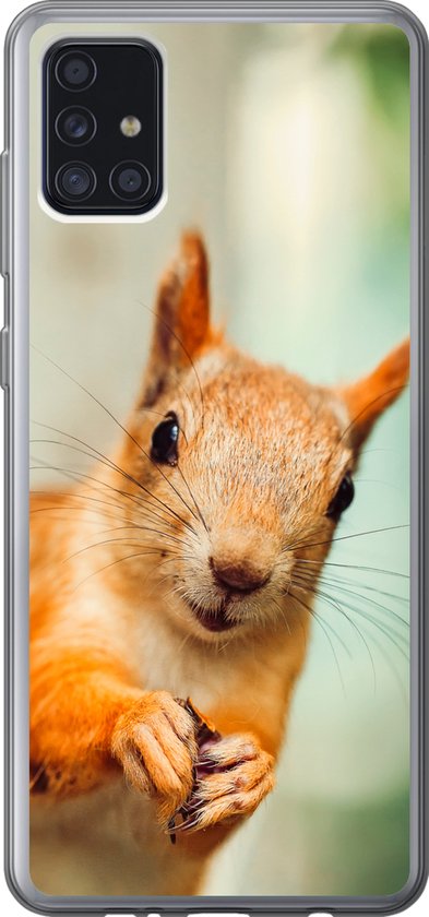 Coque Samsung Galaxy A52 5G - Écureuil - Drôle - Noix - Siliconen - Sinterklaas - Noël - Cadeaux - Cadeaux chaussures