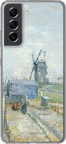 Telefoonhoesje Geschikt voor Samsung Galaxy S21 FE hoesje - Montmartre: molens en moestuinen - Vincent van Gogh - Siliconen Telefoonhoesje Telefoonhoesje