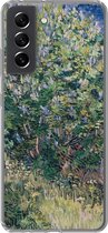 Geschikt voor Samsung Galaxy S21 FE hoesje - Seringenstruik - Vincent van Gogh - Siliconen Telefoonhoesje