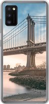 Geschikt voor Samsung Galaxy A41 hoesje - New York - Rivier - Bridge - Siliconen Telefoonhoesje