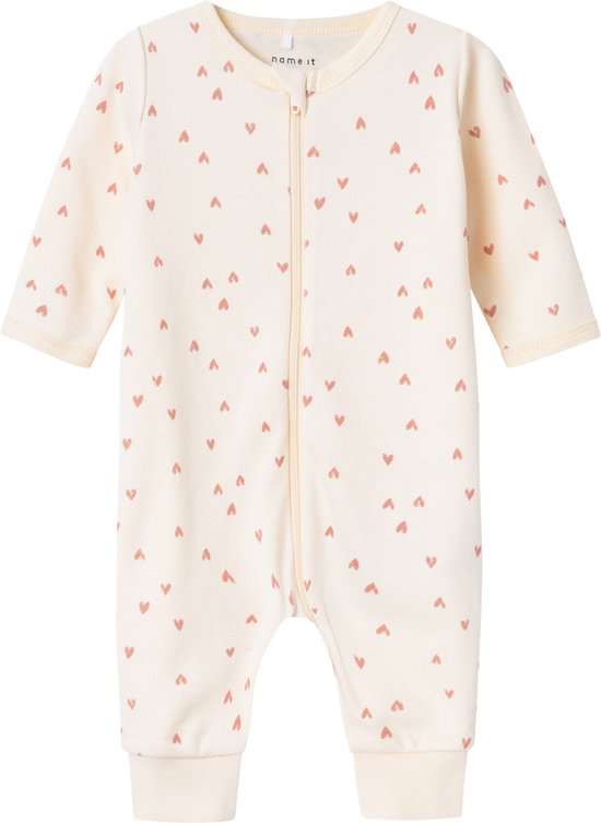 NAME IT NBFNIGHTSUIT ZIP BUTTERCREAM HEARTS NOOS Filles - Taille 68