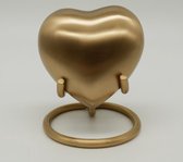 Mini urn - Goud - Hart - Roestvrijstaal - Inclusief matte standaard en bewaardoos - Buiten & Binnen gebruik - Graveerbaar-