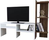 TV meubel Jevnaker 137x30x100 cm wit en eiken donker