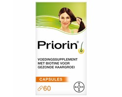 Priorin Capsules | 60 stuks | Haar Vitamines | Voedingssupplement met Biotine, Vitamine B5, Gierstextract en L-cystine | Ondersteunt Gezonde Haargroei van Binnenuit | Versterkt Haarwortels | voor Sterk, Vol en Gezond Haar