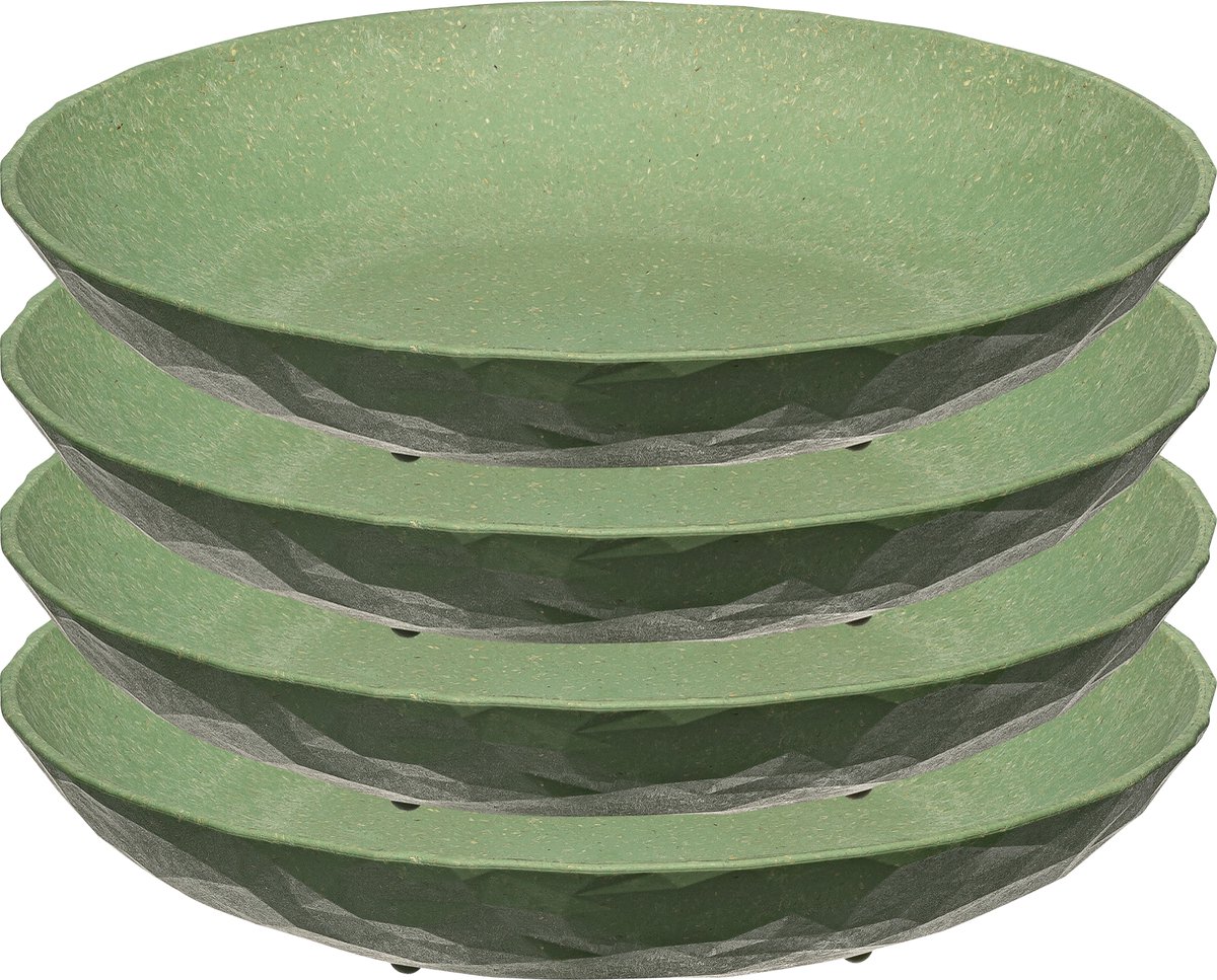 Diep Bord, 22 cm, Set van 4, Organic, Blad Groen - Koziol | Club Plate