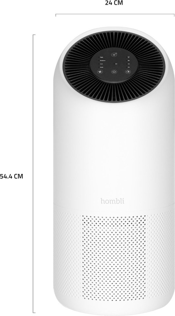 Hombli Smart Air Purifier XL – Luchtreiniger – HEPA 13 Filter en Actieve Koolstoffilter – Wifi - Bediening via App – Spraakbesturing met Google, Alexa en Siri — afbeelding 5