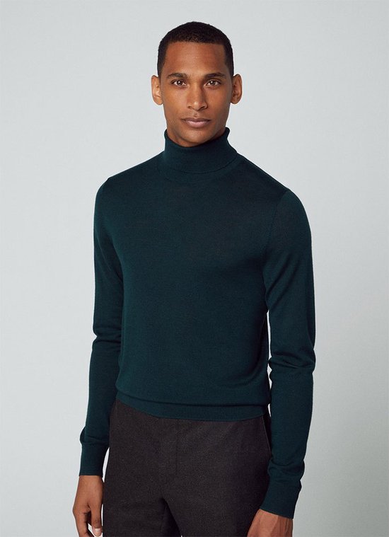 Hackett Merino Roll Neck Sweater Groen M Man