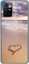 Geschikt voor Xiaomi Redmi 10 hoesje - Hart op het strand in Nederland - Siliconen Telefoonhoesje