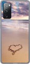 Geschikt voor Samsung Galaxy S20 FE hoesje - Hart op het strand in Nederland - Siliconen Telefoonhoesje