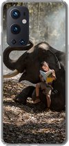 Coque de téléphone compatible avec OnePlus 9 Pro : éléphant, garçon, Boek , forêt, Animaux , nature, coque en Siliconen