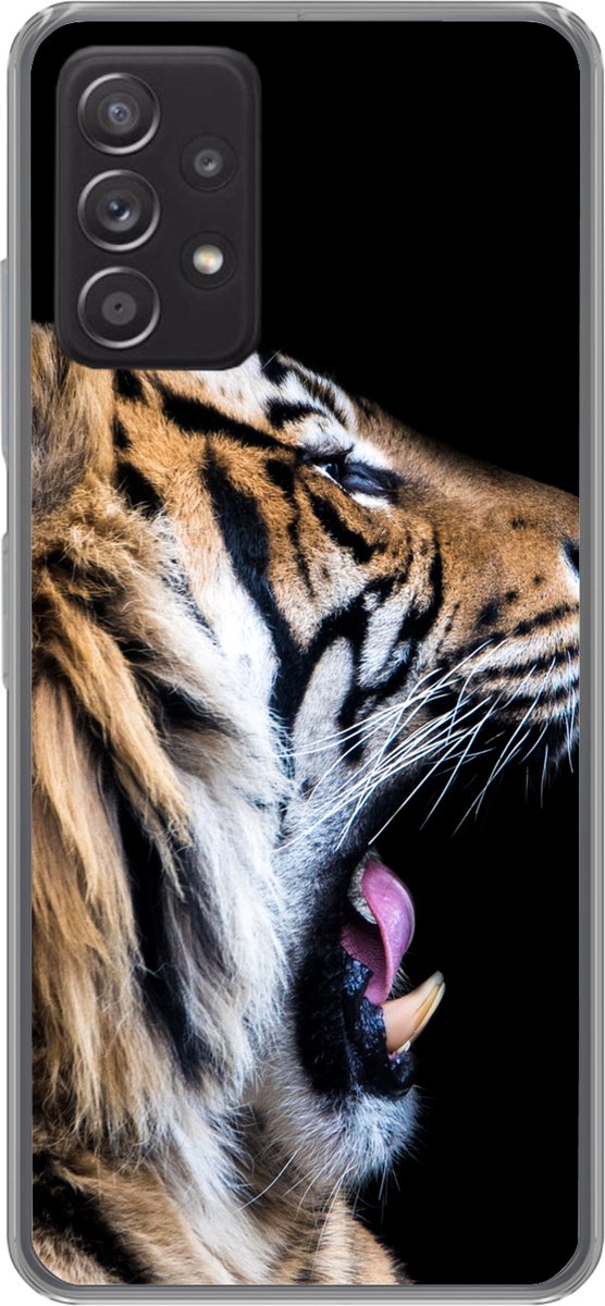Telefoonhoesje Geschikt voor Samsung galaxy a73 hoesje - Tijger - Dieren - Portret - Siliconen Telefoonhoesje Telefoonhoesje