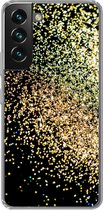 Geschikt voor Samsung Galaxy S22 Plus hoesje - Luxe - Glitter - Goud - Design - Zwart - Siliconen Telefoonhoesje