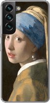 Geschikt voor Samsung Galaxy S22 hoesje - Meisje met de Parel - Schilderij van Johannes Vermeer - Siliconen Telefoonhoesje