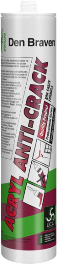 Zwaluw Acryl Anti-Crack acrylaatkit wit - 310 ml.