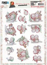 3D Cutting Sheet - Yvonne Creations - Christmas Scenery - Snowman 10 stuks