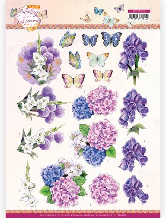 3D Cutting Sheet - Jeanine's Art - Perfect Butterfly Flowers - Hydrangea 10 stuks