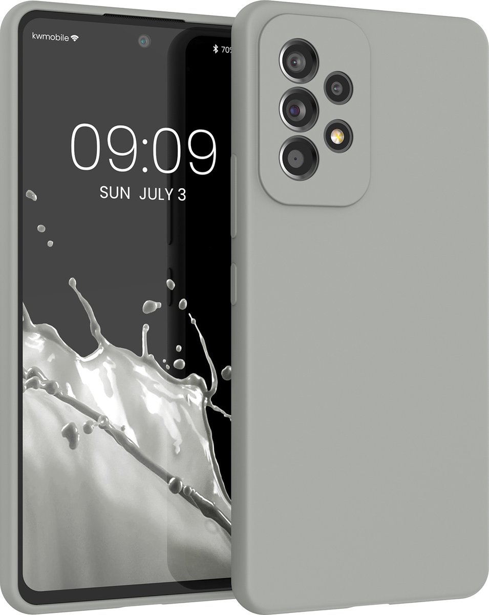 kwmobile telefoonhoesje geschikt voor Samsung Galaxy A53 5G - Hoesje met siliconen coating - Smartphone case in grijs