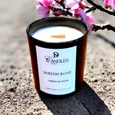 Geurkaars Jardin Rose - 9 oz - Handgemaakte Geurkaars - Woodwick Geurkaars Candle Jar | Brandtijd: 50 uur