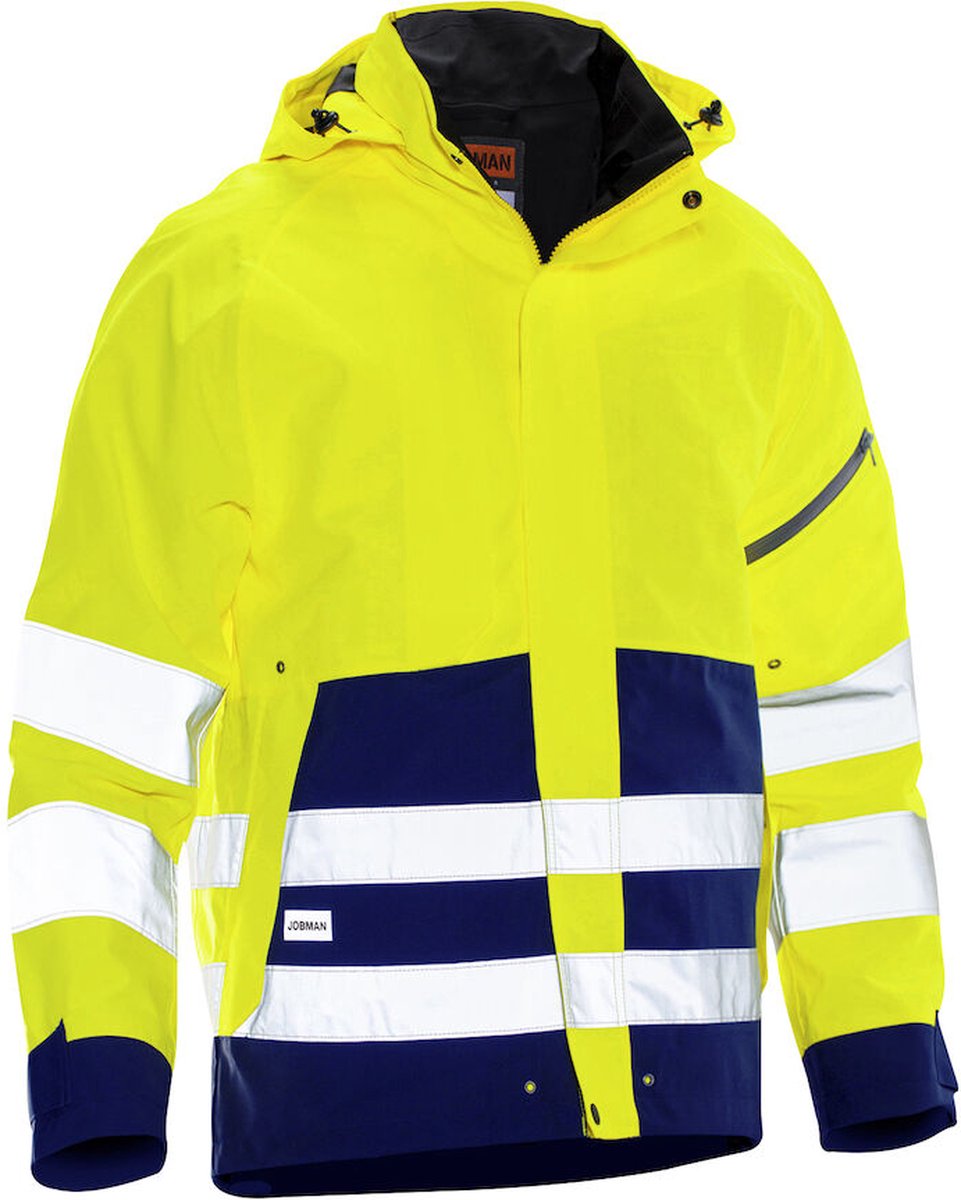 Jobman 1273 Hi-Vis Shell Jacket 65127341 Marineblauw