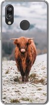 Geschikt voor Huawei P20 Lite (2020) hoesje - Schotse Hooglander - Sneeuw - Berg - Siliconen Telefoonhoesje