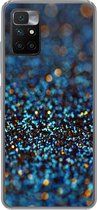 Geschikt voor Xiaomi Redmi 10 hoesje - Glitter - Blauw - Abstract - Design - Siliconen Telefoonhoesje