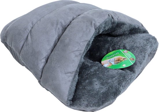 Sac de couchage en peluche super doux gris pour chien, chat, lapin ou  rongeur 45 cm | bol
