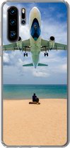 Geschikt voor Huawei P30 Pro hoesje - Strand - Zee - Vliegtuig - Siliconen Telefoonhoesje