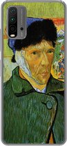 Geschikt voor Xiaomi Redmi 9T hoesje - Zelfportret met verbonden oor - Vincent van Gogh - Siliconen Telefoonhoesje