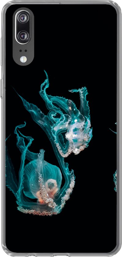 Coque Huawei P20 - Méduse - Animaux aquatiques - Zwart - Coque en Siliconen téléphone