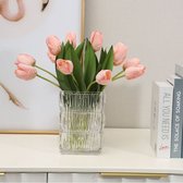 10 pièces Belle tulp artificielle - Aspect réaliste - Durable et facile d'entretien - rose