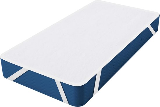 Matrasbeschermer 90x200 cm molton - gemaakt van 100% katoen, ademend, comfortabele matrasoplegger, wit.