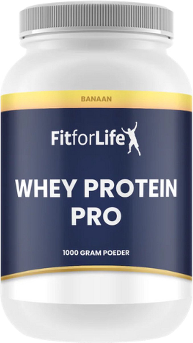 Fit for Life Whey Eiwit Pro Concentraat - Proteïne poeder - Eiwit poeder - Eiwit Shakes - Wei eiwit - Banaan smaak - 1000 gram (30 shakes)