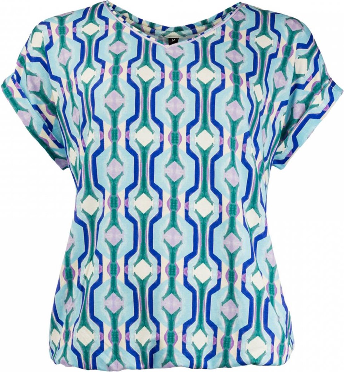 NED T-shirt Nox P Ss Corydalis 24s2 Eb036 03 Corydalis Blue Dames Maat - L