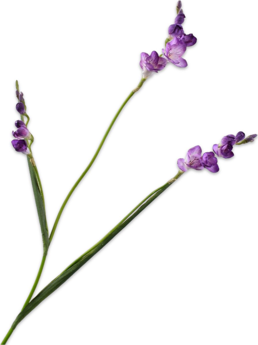 Silk-ka Kunstbloem-Zijden Bloem Freesia Tak Paars 83 cm