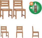 vidaXL Chaises de jardin 2 pcs Chaise de jardin en bois de teck massif avec nettoyant et assainisseur pour bois