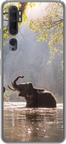 Geschikt voor Xiaomi Mi Note 10 Pro hoesje - Olifant - Water - Dieren - Bomen - Zon - Siliconen Telefoonhoesje
