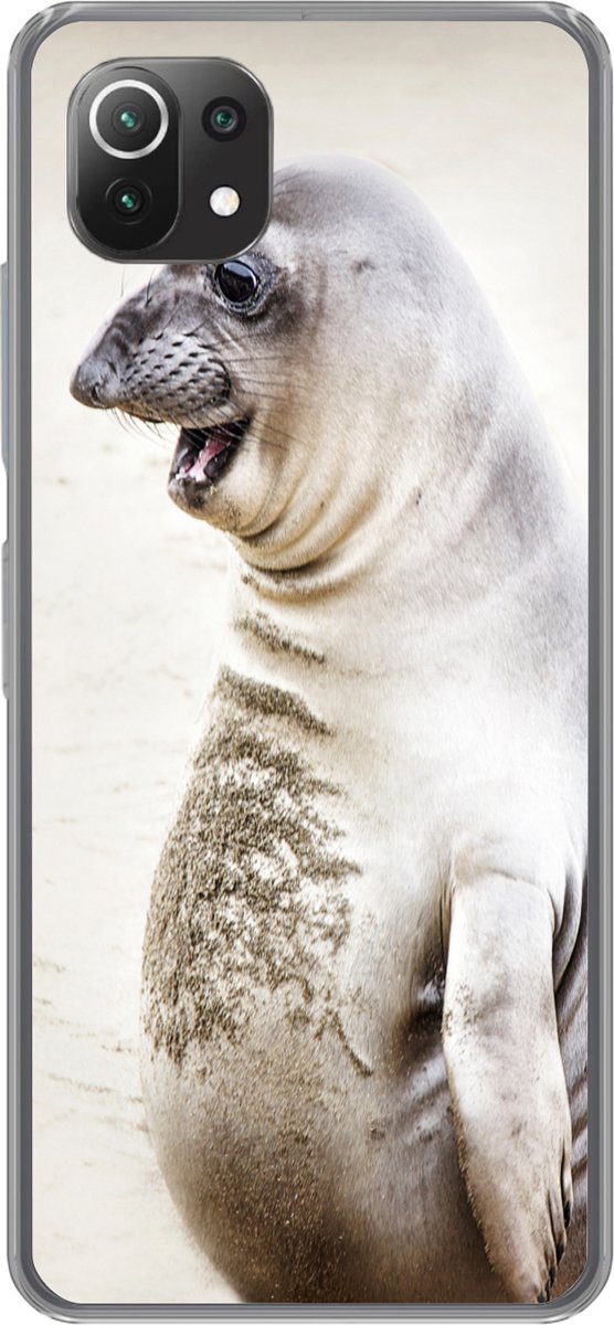 Telefoonhoesje Geschikt voor Xiaomi 11T hoesje - Zeeolifant - Grappig - Lachen - Kinderen - Jongens - Meisjes - Kids - Siliconen Telefoonhoesje Telefoonhoesje